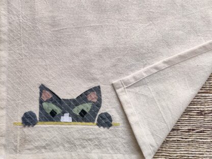 Grey Cat Face Kitchen Towel - Image 5